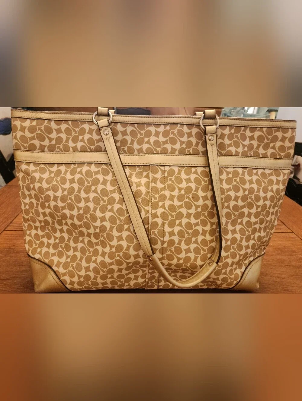 Coach Circa 2011 Classic Diaper Bag Tote with Contrast Center Stripe Pristine!!!